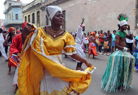 Varios bailarines participaban, el 1 de septiembre del 2011, en el III Encuentro Internacional de la Rumba que se realiza en La Habana, Cuba