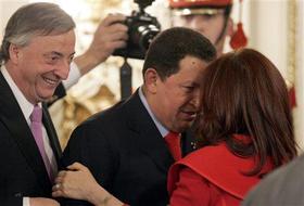 Kirchner, Chávez y Fernández