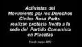 AUDIO: Activistas del Movimiento Rosa Parks protestan frente a la sede del PCC en Placetas