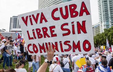Protesta de exiliados cubanos